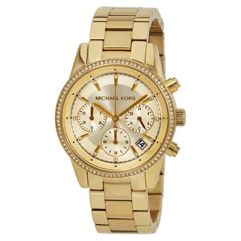 michael kors 18k gold watch|Michael Kors watches ladies gold.